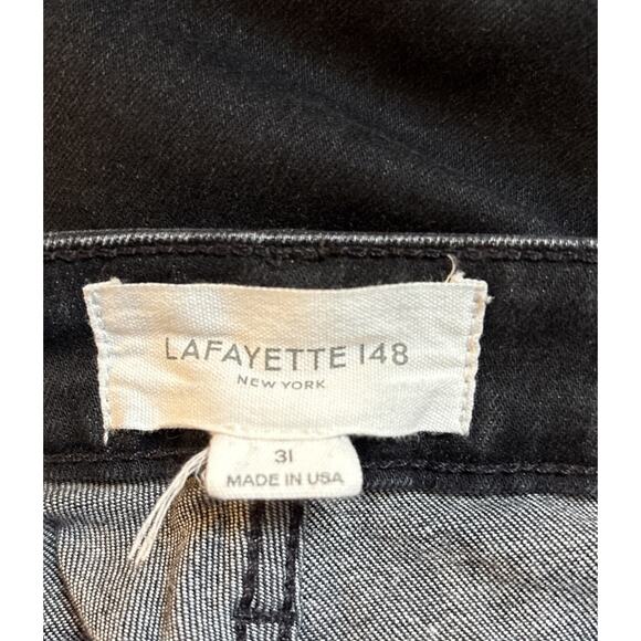 Lafayette 148 Mercer Skinny Jeans Women's 31 Washed Onyx Black Stretch Ankle - Picture 10 of 13